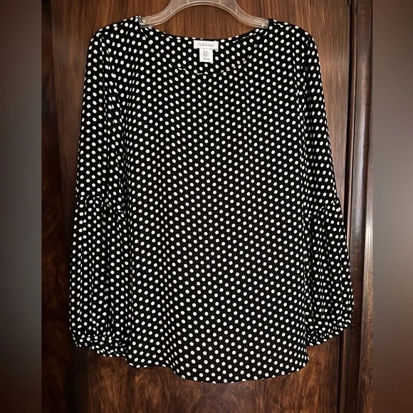 Kenar black white dots blouse - Picture 1 of 9